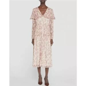 JASON WU Silk Long Vneck Cape Dress Size 6‎